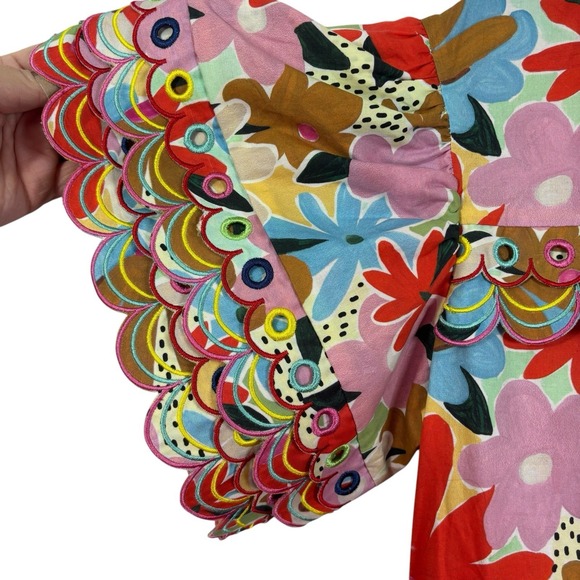 NEW Celia B Freya Dress Floral Multicolor Button Down Maxi Dress A-line Large - Picture 8 of 14